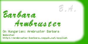 barbara armbruster business card